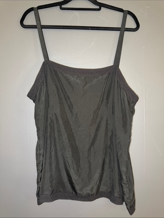 Eileen Fisher Tops - Eileen Fisher Silk Lace Trim Black Camisole Tank Sz XL Luxury
